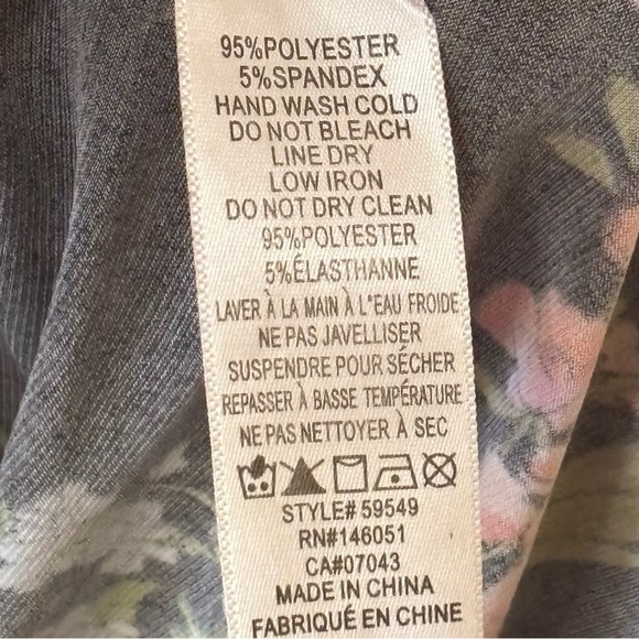 Monteau| Black & Pink Floral Short Sleeve Jersey Wrap Mini Dress Sz L - Picture 3 of 5